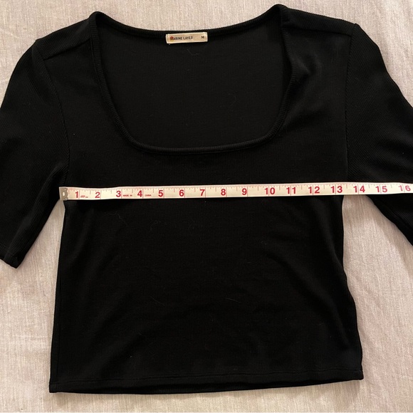 Lexi Rib Square Neck Cropped Top, Size M - Picture 8 of 14